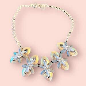 NEW J. CREW Faceted Crystal beaded Bib Gorgeous Necklace